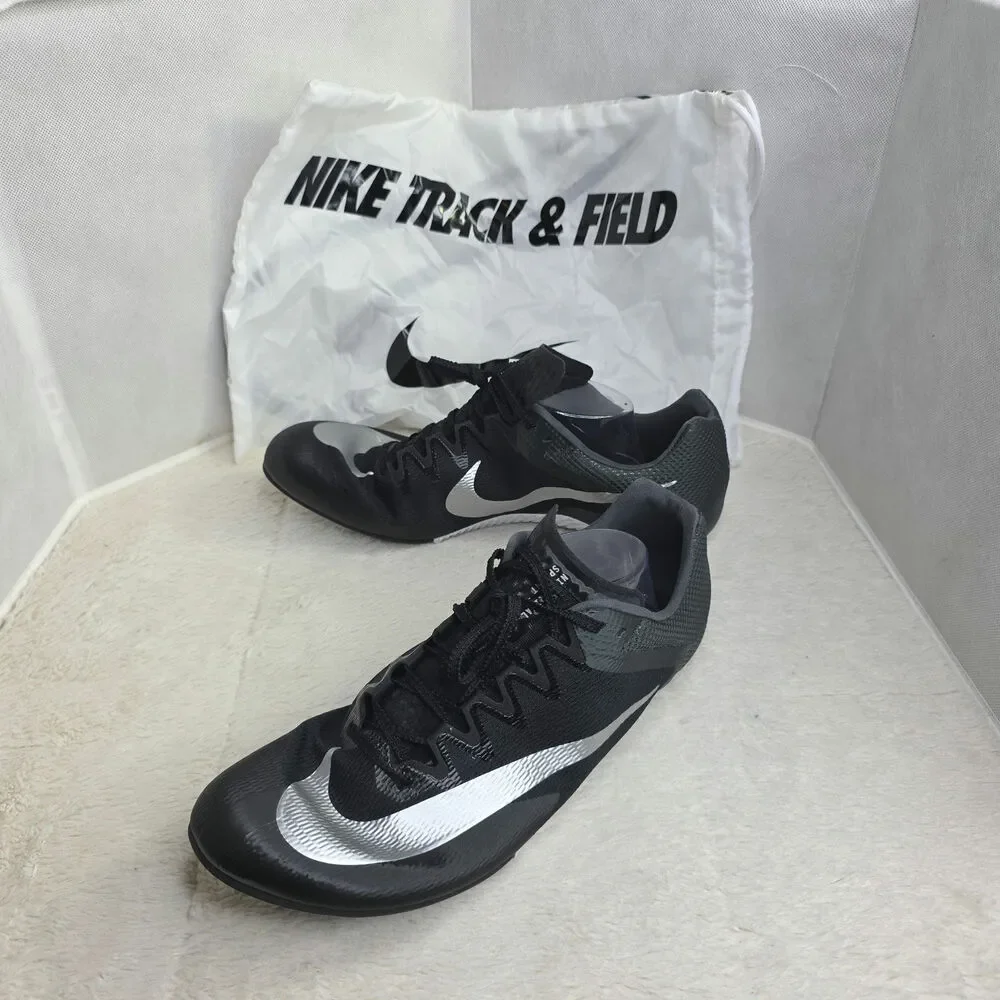 Nike Zoom Sz14 NWT Rival Sprint Track Spikes Black n Silver shoes. Unisex Flaw!*